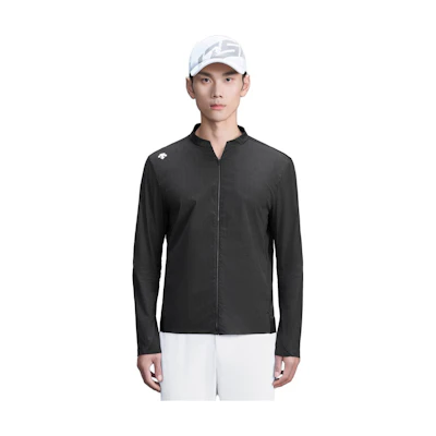 DESCENTE PRO Series Black Long-Sleeve Jacket with Stand Collar G313MPBL31