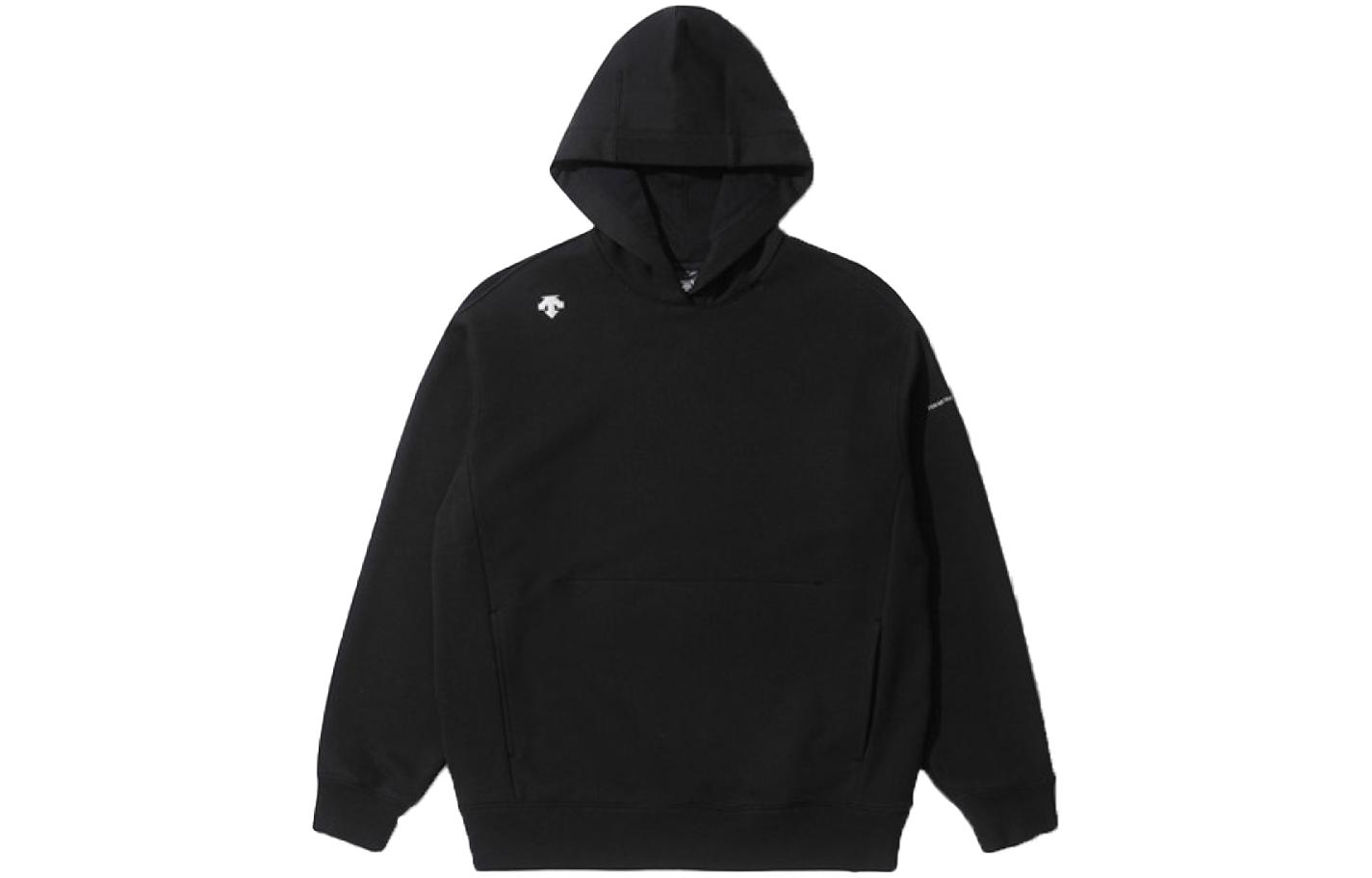 DESCENTE Ready Set Black Printed Hoodie Sweatshirt SN323UHD81
