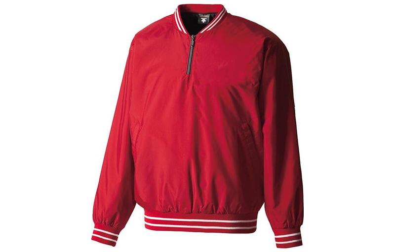 DESCENTE Red Striped Print Half-Zip Pullover Sweatshirt Long Sleeve STD410BRED