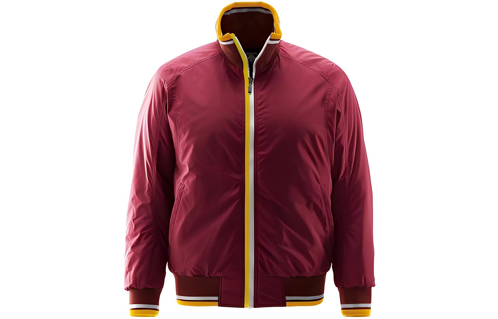 DESCENTE Red Striped Trim Fitted High-Neck Jacket DR216BENG