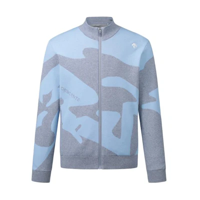 DESCENTE Retro Colorblock Track Jacket with Logo Print - Blue DP11MFKO11MBLG