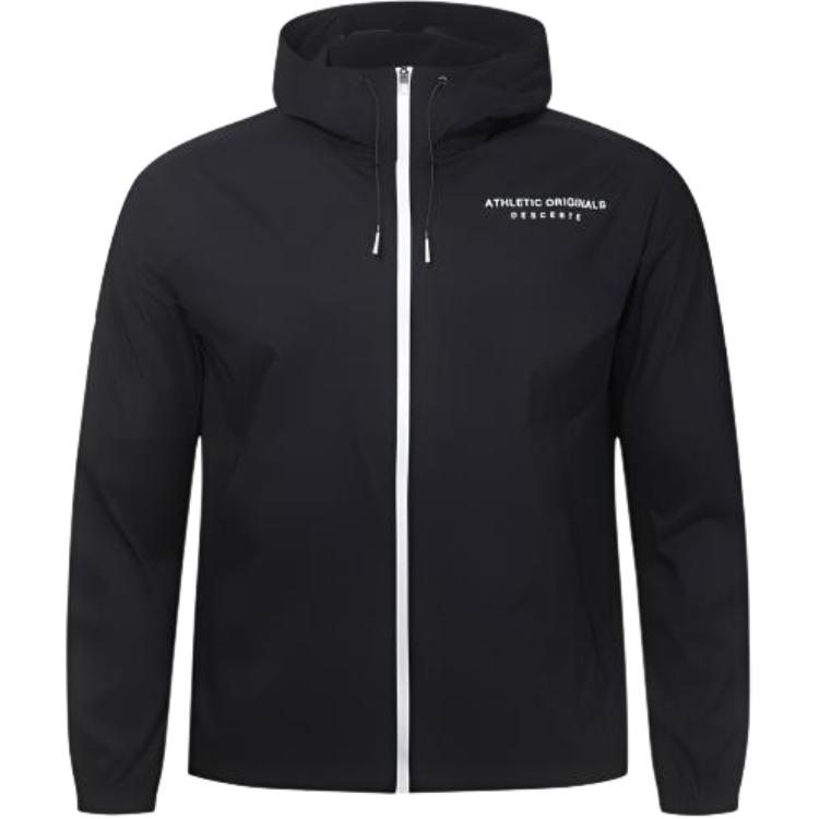 DESCENTE Running Cooling Hoodie Jacket with Logo Print Unisex Full-Zip Long Sleeve SO223RWB44