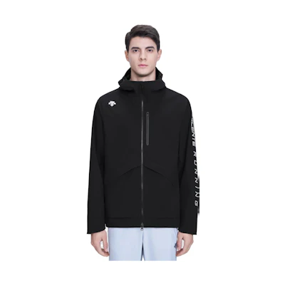 DESCENTE RUNNING Series Zip-Up Hooded Jacket with Logo Print. D3131RJK41
