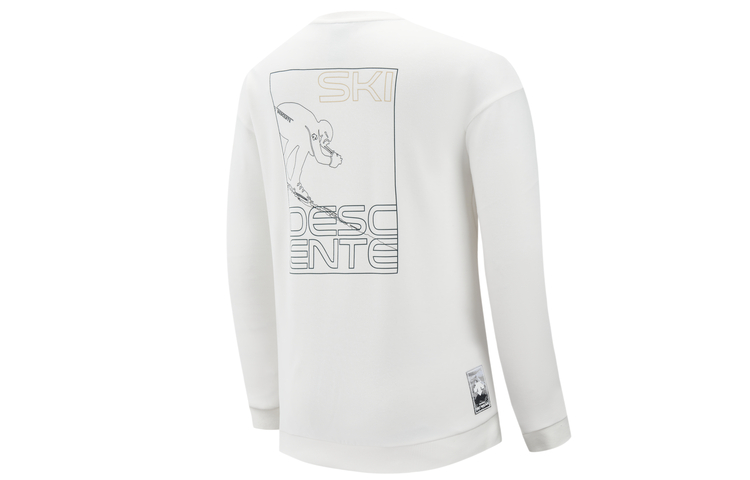 DESCENTE Ski Style Crewneck Pullover Sweatshirt with Back Letter Print D2431SHT62