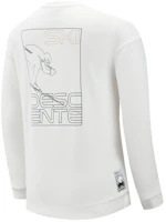 DESCENTE Ski Style Crewneck Pullover Sweatshirt with Back Letter Print D2431SHT62 DESCENTE Ski Style Crewneck Pullover Sweatshirt with Back Letter Print D2431SHT62
