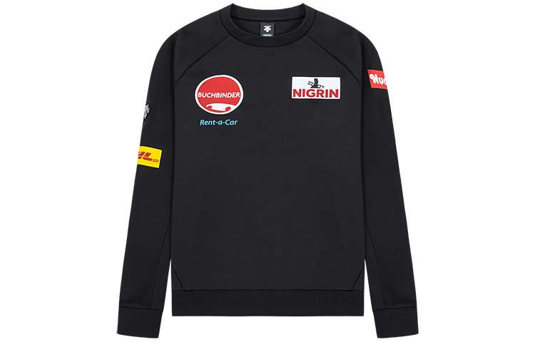 DESCENTE Ski Style Letter Print Knit Pullover Crewneck Sweatshirt Men D1431SHT61