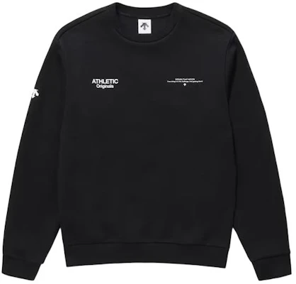 DESCENTE滑雪風格字母印花黑色寬鬆版型男女圓領衛衣 SP123UHT12-BLK0 Order DESCENTE滑雪風格字母印花黑色寬鬆版型男女圓領衛衣 SP123UHT12-BLK0