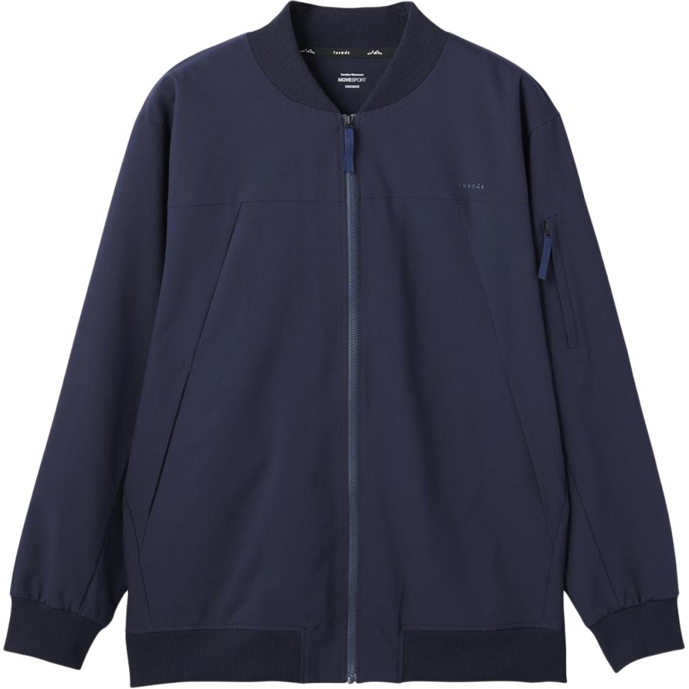 DESCENTE Slim Waterproof Baseball Bomber Jacket Navy Blue Long Sleeve DXC2372AP