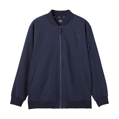 DESCENTE Slim Waterproof Baseball Bomber Jacket Navy Blue Long Sleeve DXC2372AP