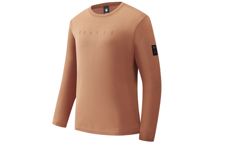 DESCENTE Solid Color Crewneck Letter Print Long Sleeve Sweatshirt D2431DHT81