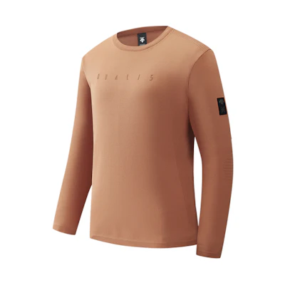 DESCENTE Solid Color Crewneck Letter Print Long Sleeve Sweatshirt D2431DHT81