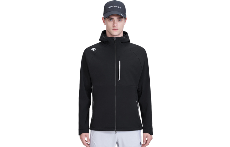 DESCENTE Solid Color Fleece-Lined Sports Jacket D2431RJK45