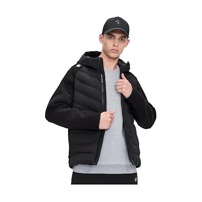 DESCENTE Solid Color Logo Patch Fleece Jacket D1421RKT93