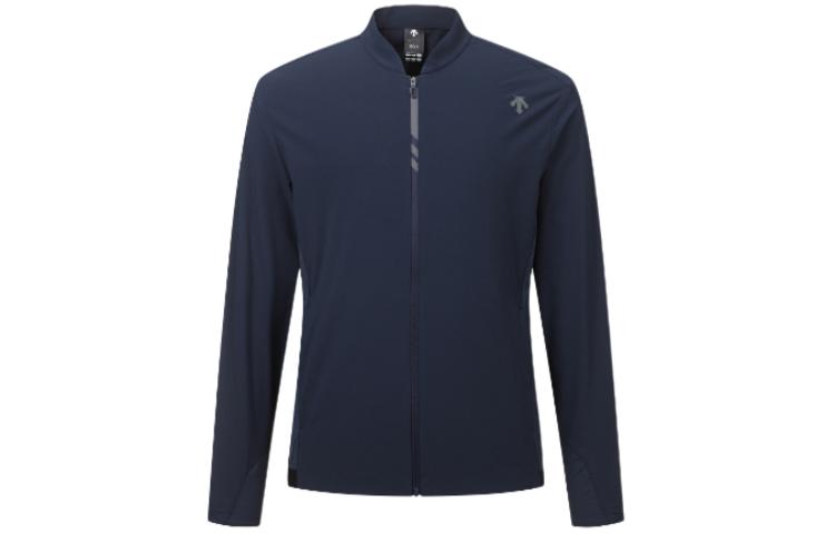 DESCENTE Solid Color Zip-Up High-Neck Jacket Blue DP12MFBL31-DNVG