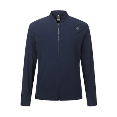 DESCENTE Solid Color Zip-Up High-Neck Jacket Blue DP12MFBL31-DNVG