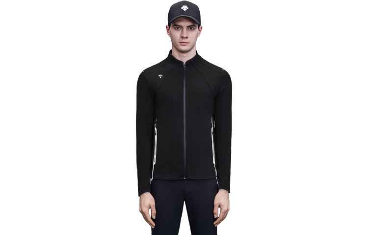 DESCENTE Solid Logo Golf Sports Stand Collar Jacket G213MFCS99