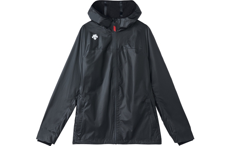 DESCENTE Solid Logo Woven Hooded Jacket Black D2231RWB01