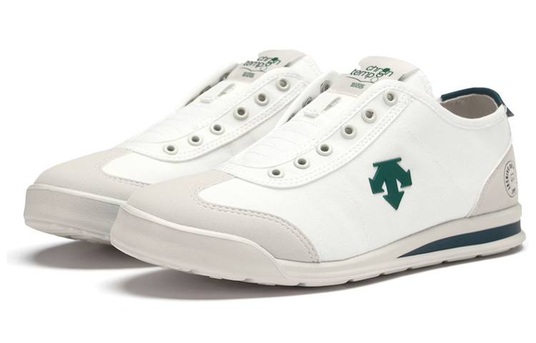 Lookbook DESCENTE Gaya Sukan Chron Tempo Slip-On 'Putih Hijau' D3223LSN23-GW