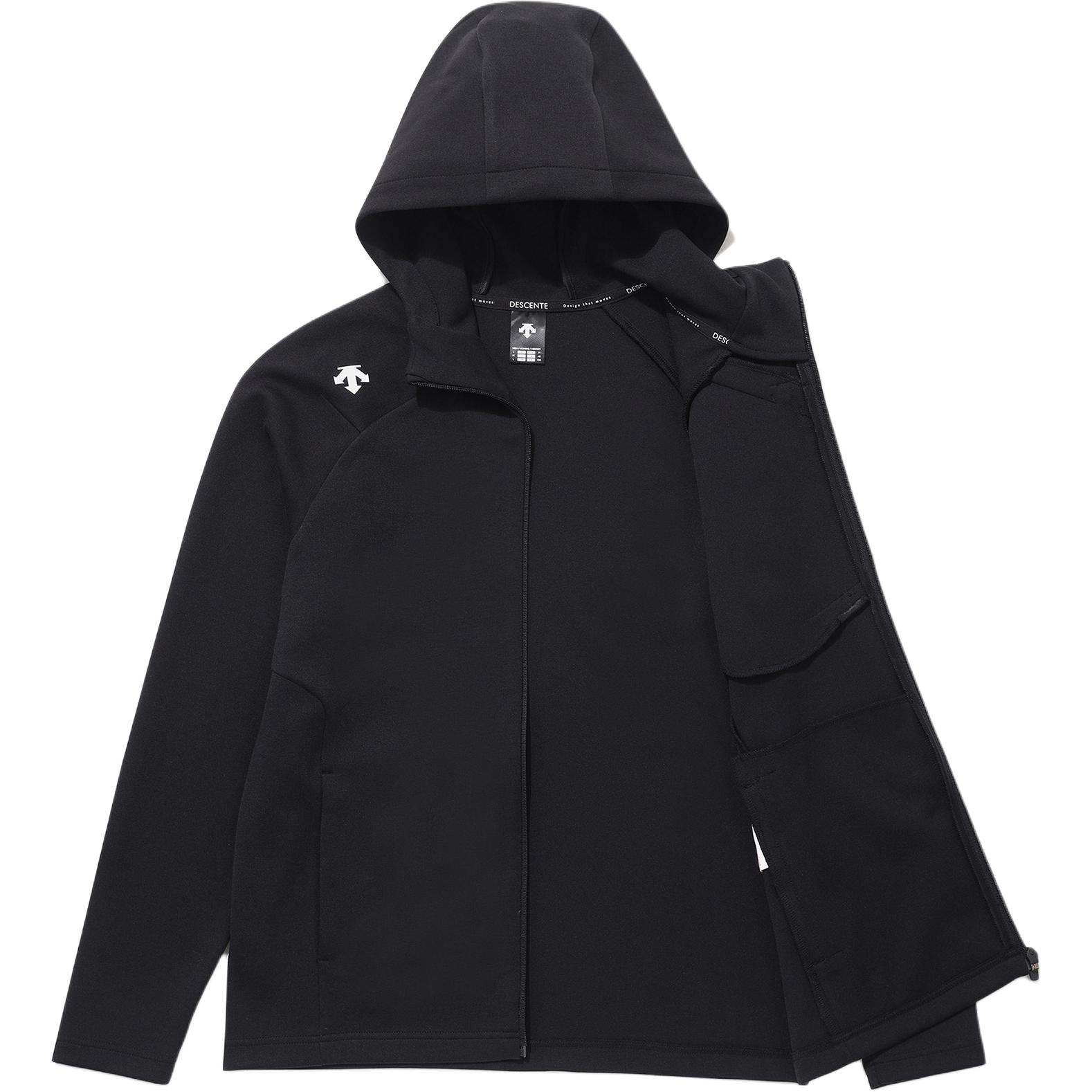 Lookbook DESCENTE 運動風純色logo印花連帽拉鍊彈性外套 男女適穿 SP313UFT72