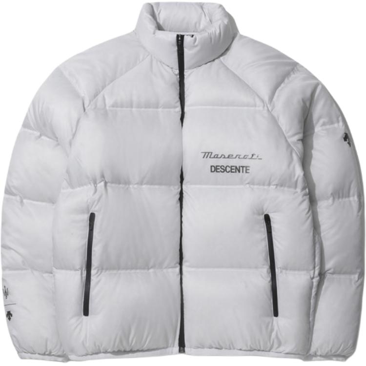 DESCENTE SWISS SKI FW23 Gray Zip-Up Letter Print High-Neck Jacket SN413IDJO1-GRY0