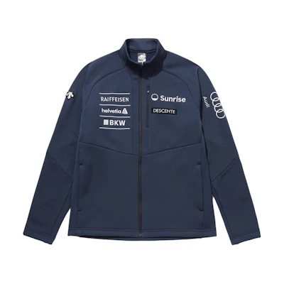 DESCENTE Swiss Ski Logo Zip Jacket Black Unisex Long Sleeve SP423SFTO1-1