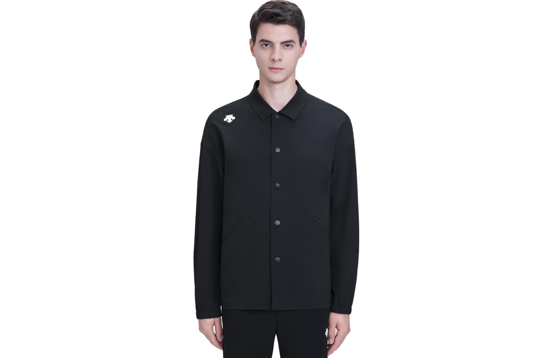 DESCENTE TRAINING Series Letter Print Long-Sleeve Polo Jacket D3191TWB90C