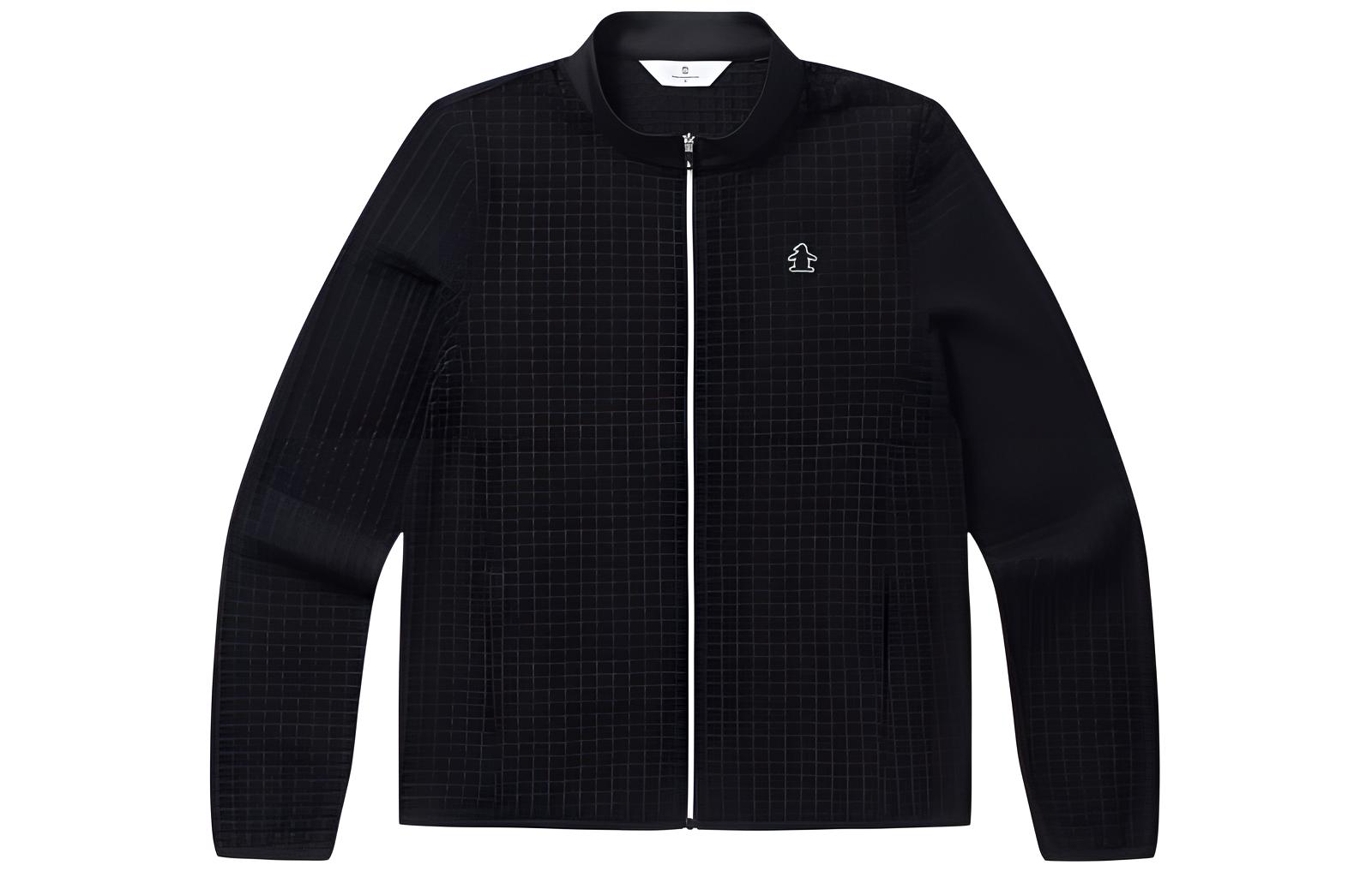 DESCENTE TRAINING Solid Black Zip-Up Logo Jacket MP222LCS51