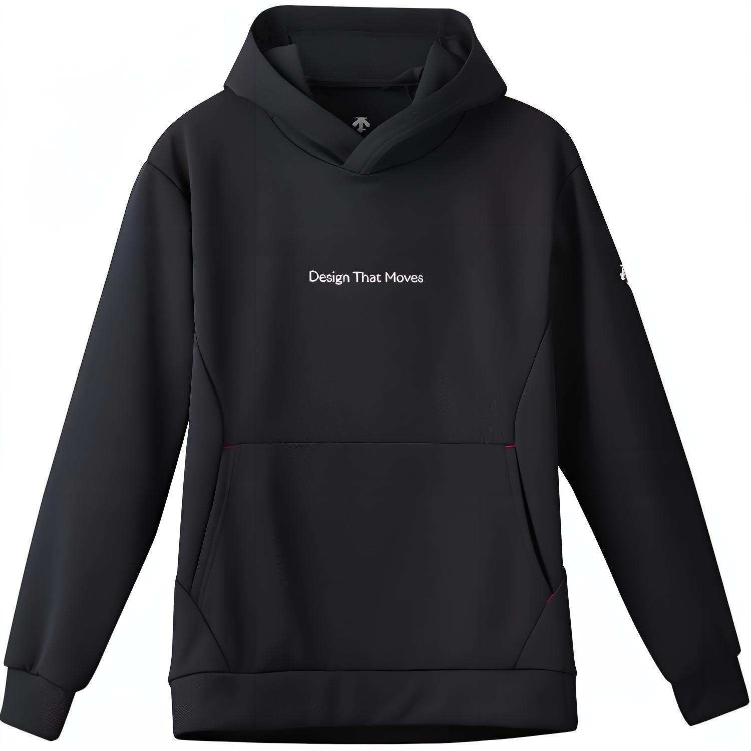 DESCENTE Unisex Black Sweat-Wicking Hoodie Long Sleeve Sweatshirt DVUXJF20