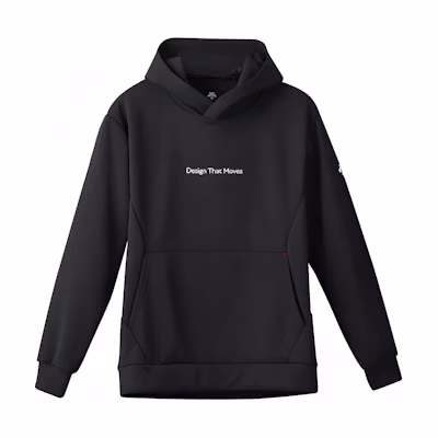 DESCENTE Unisex Black Sweat-Wicking Hoodie Long Sleeve Sweatshirt DVUXJF20