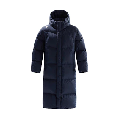 DESCENTE Unisex Long Hooded Puffer Jacket with Logo – Warm & Stylish. SP323SDJ91