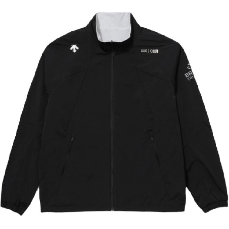 DESCENTE Unisex Reversible Zip-Up Stretch Jacket with Lettered Stand Collar SP221IWB42