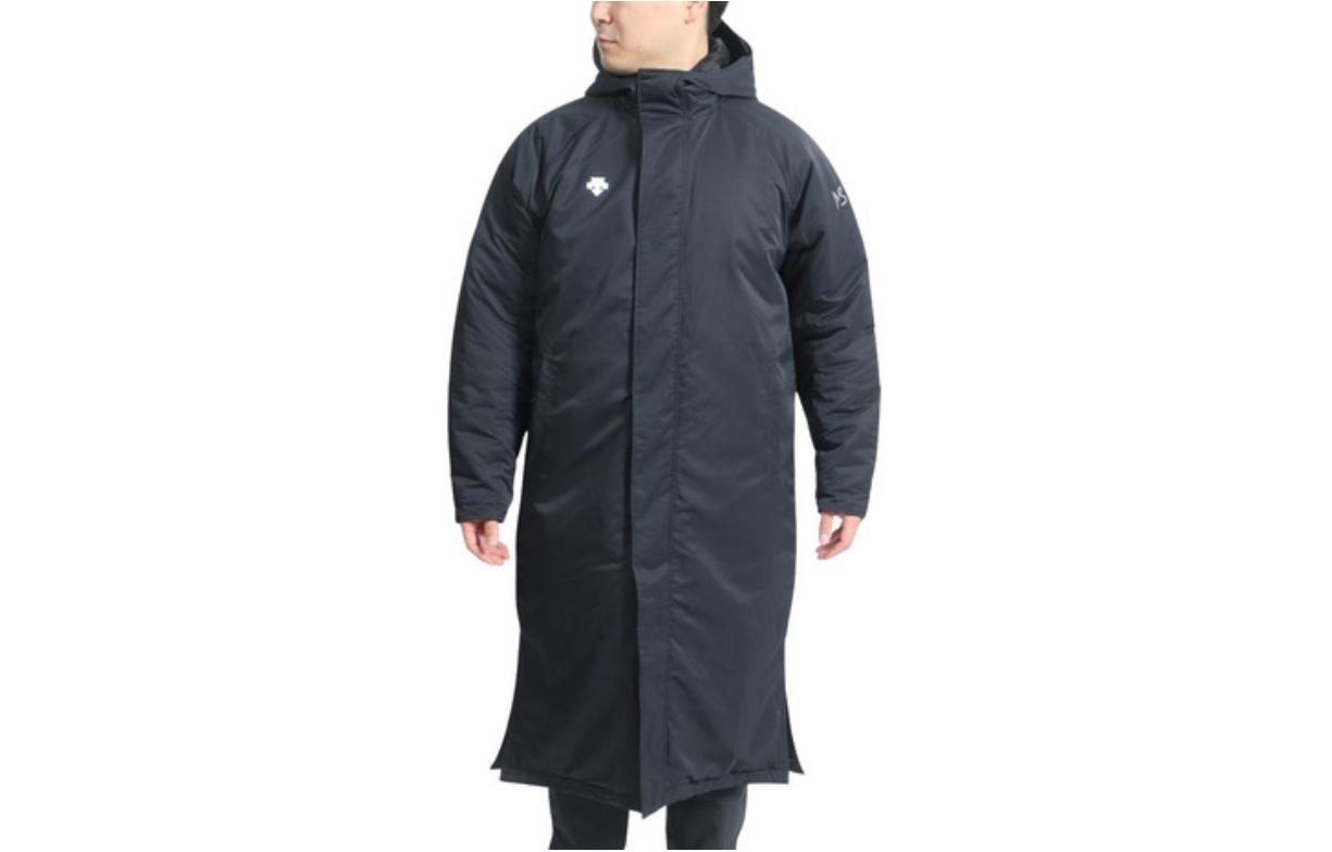 DESCENTE Unisex Solid Color Hooded Zip Jacket with Logo Print Long Sleeve DX-B2406XB