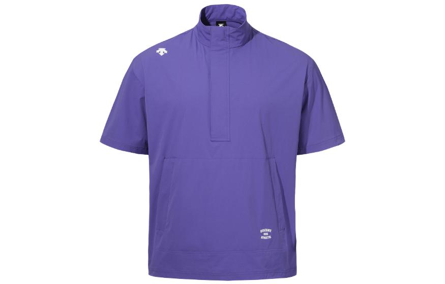 DESCENTE Unisex Solid Color Short-Sleeve Jacket - Blue SO223TAN42-PUR0