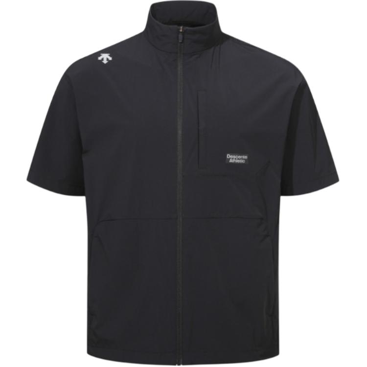 DESCENTE Unisex Solid Color Zip-Up Short-Sleeve Fit Windbreaker Jacket SP323TWB72