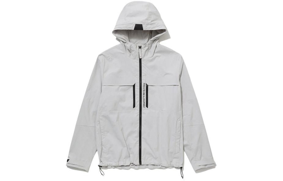 DESCENTE Waterproof Adjustable Hem Hooded Jacket with Multi-Zip Pockets SP121DJK21