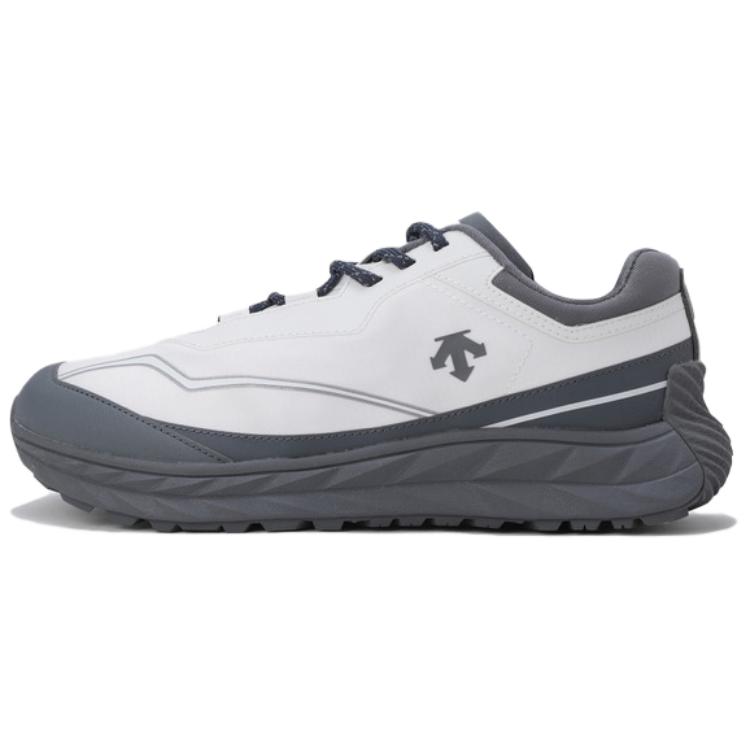 DESCENTE White Grey Casual Thick-Soled Elevated Sneakers SR123LCR26