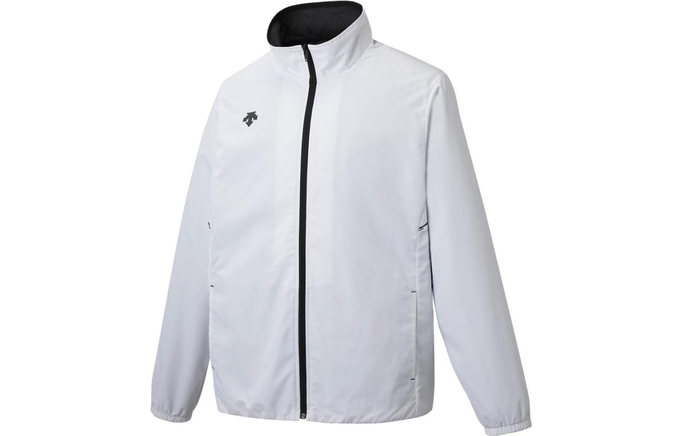 DESCENTE White Zip-Up Logo Print Slim-Fit Warm Long-Sleeve Jacket DTM3310-WHT