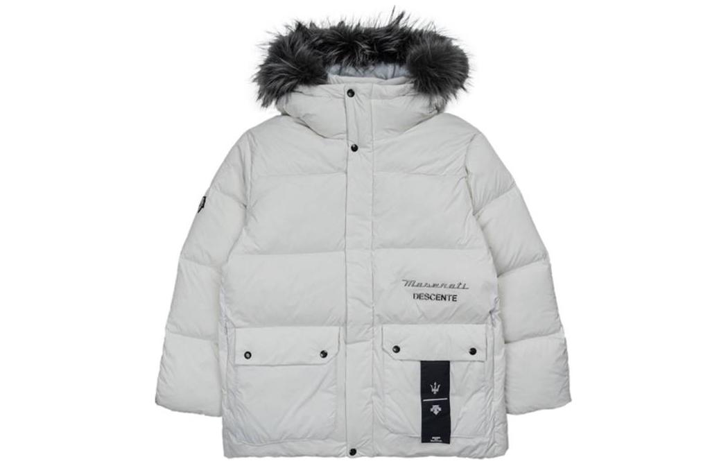 DESCENTE x Maserati Co-Branded Logo Hoodie Jacket Unisex White SN421IDJO2-GRY