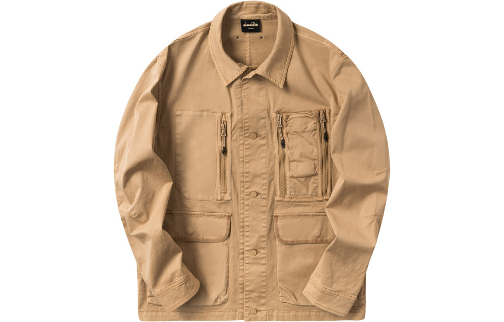 Diadora Multi-Pocket Vintage Workwear Casual Jacket Khaki () D111JK01UBE