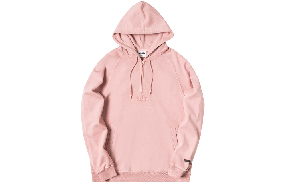 Diadora Retro Washed Solid Color Zip Hoodie Pink (Couple's Edition) D111HD03UPK