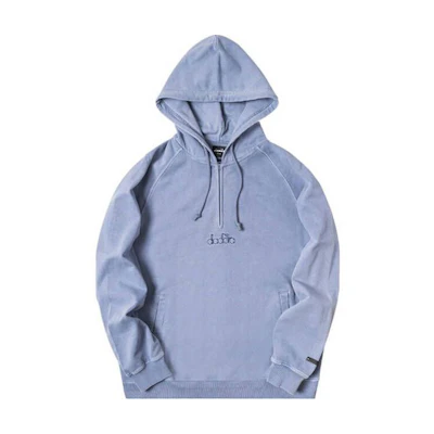 Diadora Vintage Washed Half-Zip Hoodie Blue Unisex Style D111HD03UBU