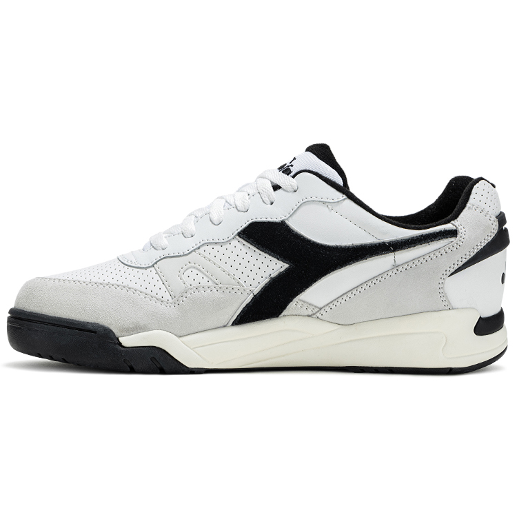 Diadora Winner PU Suede Leather Casual Shoes White/Black Comfortable Durable 501.179583C1880