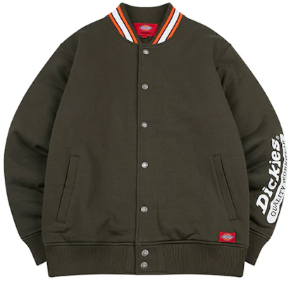 Dickies Army Green Fleece Padded Jacket with Sleeve Print DK008131A76 Buy Dickies Army Green Fleece Padded Jacket with Sleeve Print DK008131A76