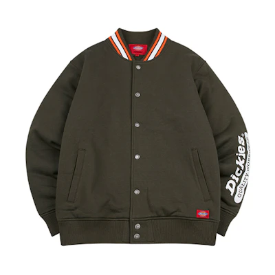 Dickies Army Green Fleece Padded Jacket with Sleeve Print DK008131A76
