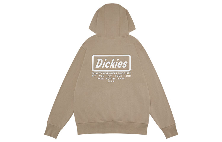 Dickies Back Logo Contrast Printed Hoodie Unisex Sand Color DK009568CH1