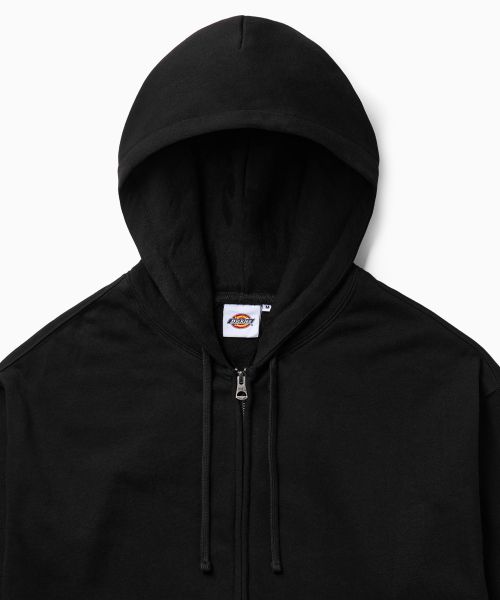 Lookbook Dickies Basic Logo Hoodie Zip-Up Black DIKU252LRZH003BK0