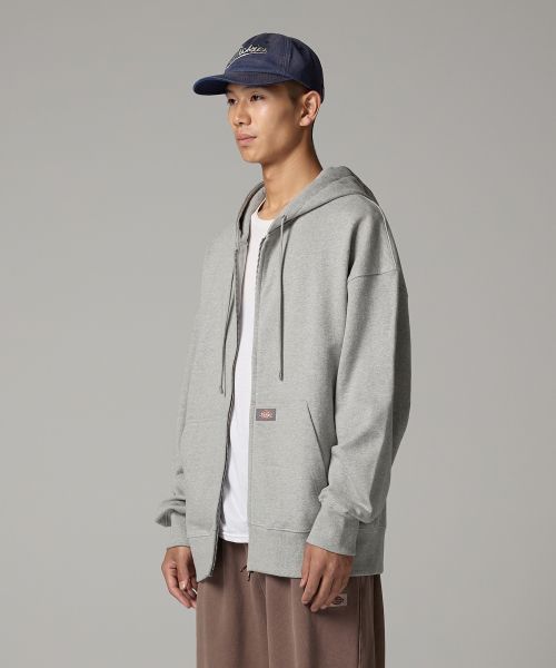 Order Dickies Basic Logo Hoodie Zip-Up Melange Gray DIKU252LRZH003GR0