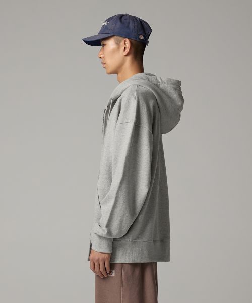 Lookbook Dickies Basic Logo Hoodie Zip-Up Melange Gray DIKU252LRZH003GR0