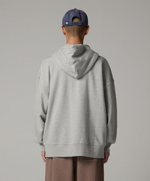 Shop Dickies Basic Logo Hoodie Zip-Up Melange Gray DIKU252LRZH003GR0