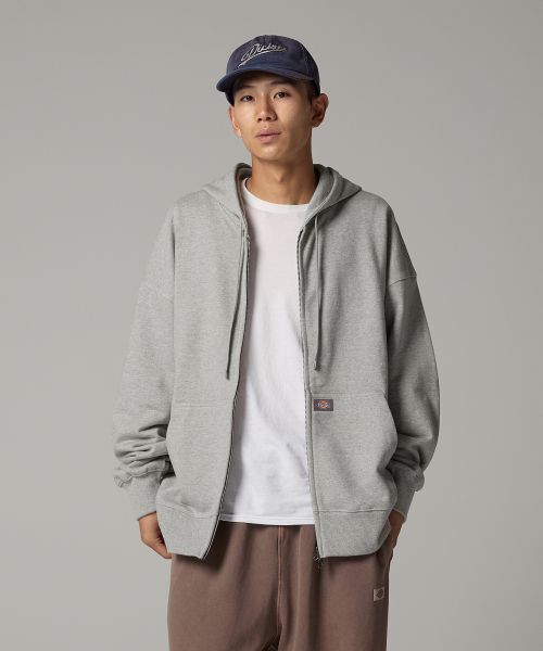 Purchase Dickies Basic Logo Hoodie Zip-Up Melange Gray DIKU252LRZH003GR0